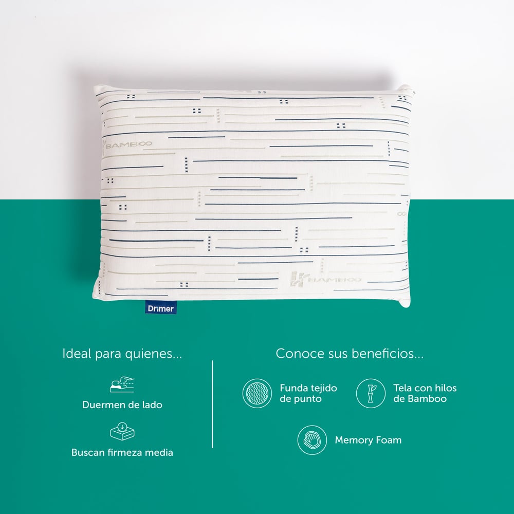 PACK ALMOHADA VISCO BAMBOO ESTANDAR 60X40CM - 3