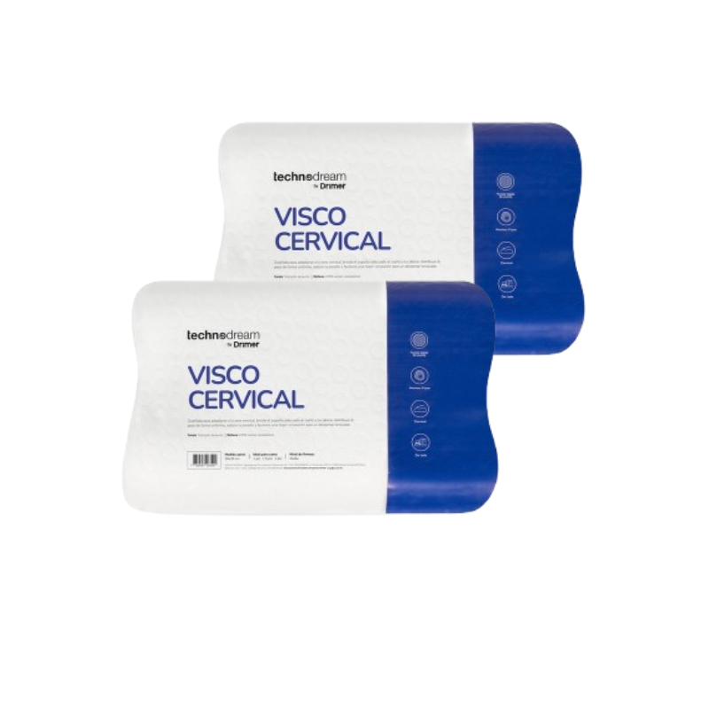 Pack x2 Almohadas Visco Cervical Estándar Technodream (50x30 cm) - 1