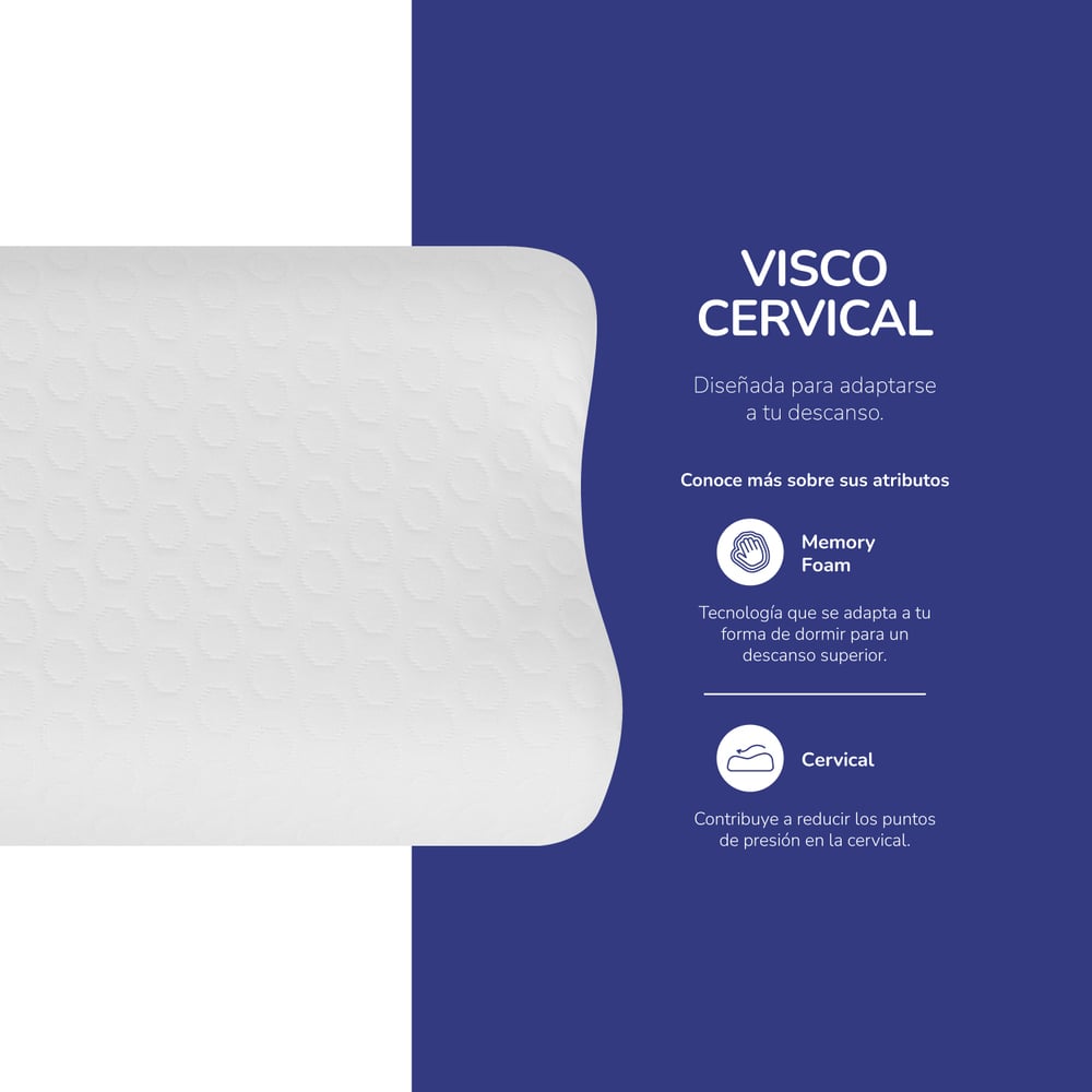 Pack x2 Almohadas Visco Cervical Estándar Technodream (50x30 cm) - 4