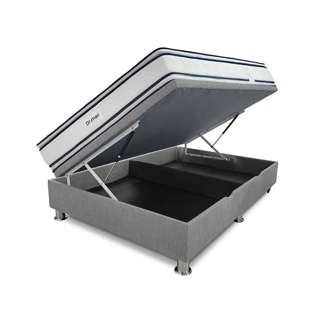 CAMA PRACTIBOX ANTISTRESS FIAMMA | 2 PLAZAS GRIS PLATA - 1
