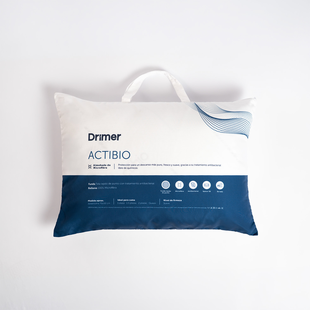 ALMOHADA MICROFIBRA ACTIBIO ESTÁNDAR 70X50 CM - 1