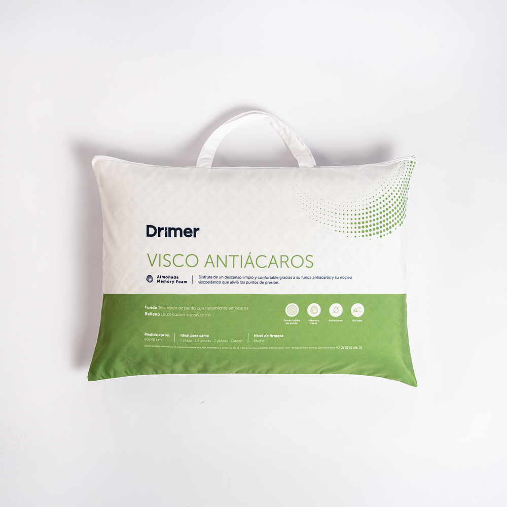 ALMOHADA VISCO ANTIÁCAROS ESTÁNDAR 60X40 CM - 1