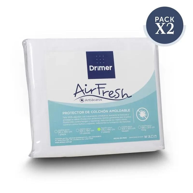 PACK X2 PROTECTOR DE COLCHÓN IMPERMEABLE | 2 PLAZAS - 1
