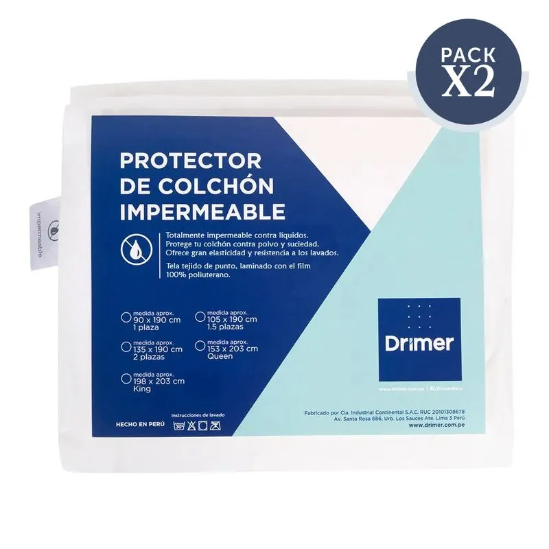 PACK X2 PROTECTOR DE COLCHÓN IMPERMEABLE | 1.5 PLAZAS - 1