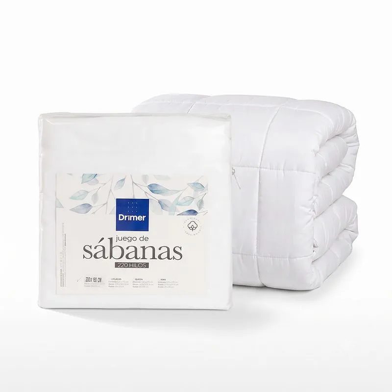 PACK DE INVIERNO: EDREDÓN + JUEGO DE SÁBANAS BLANCO | 2 PLAZAS - 1