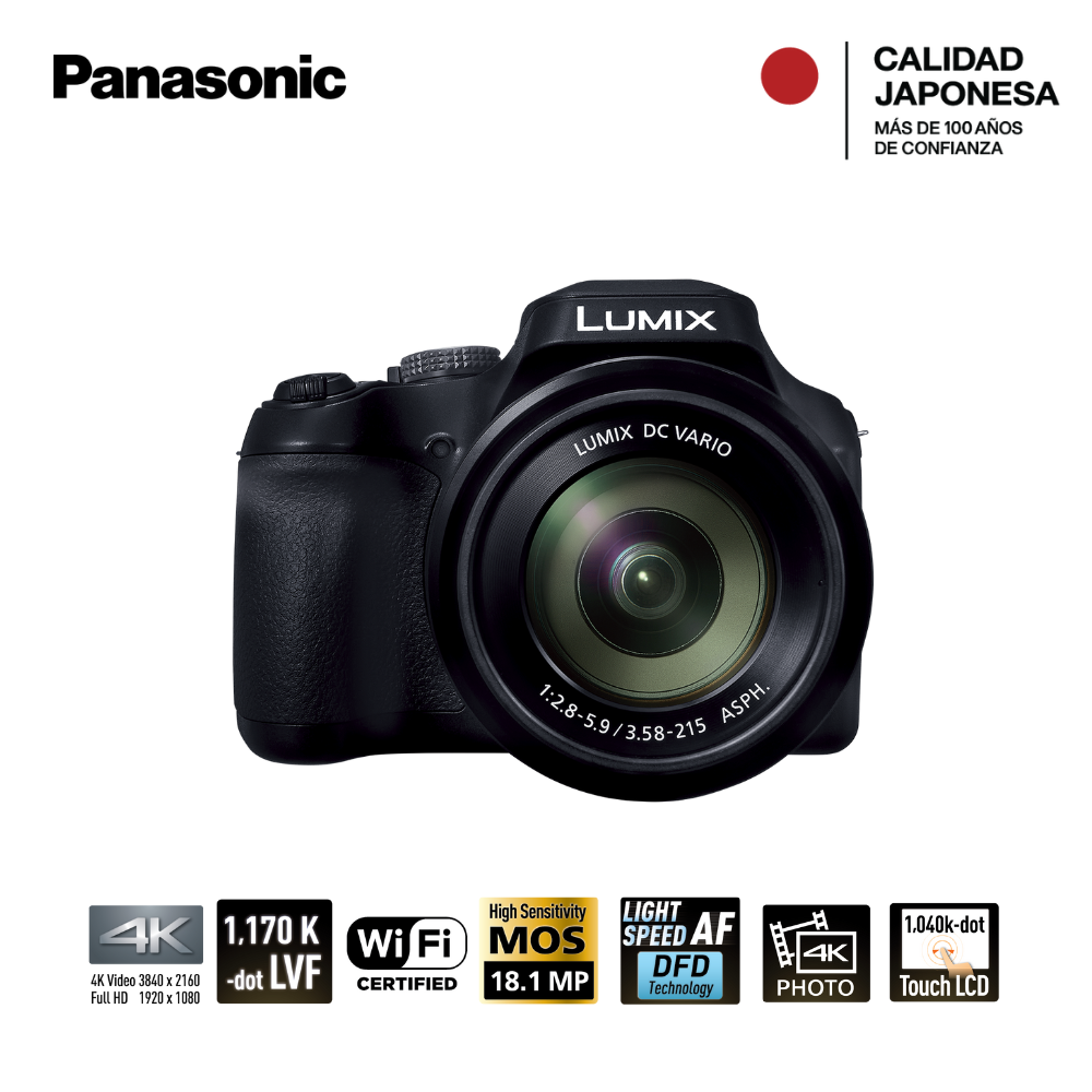 CÁMARA LUMIX DC‑FZ80D SEMIPROFESIONAL BRIDGE 60X 18.1 MP 4K CON LENTE 20‑1200MM - 3