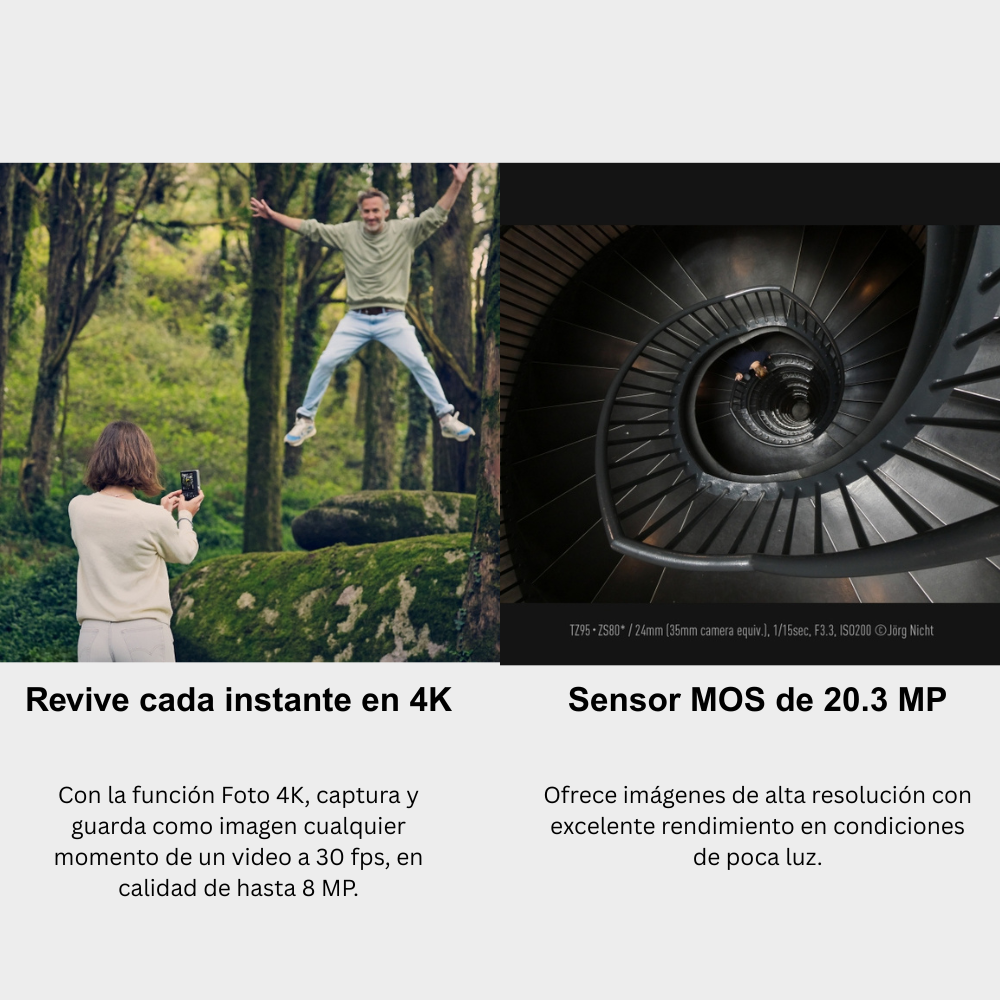 CÁMARA LUMIX DC‑ZS99 DIGITAL SUPERZOOM 30X 20.3 MP 4K CON LENTE 24‑720MM PLATEADO - 6