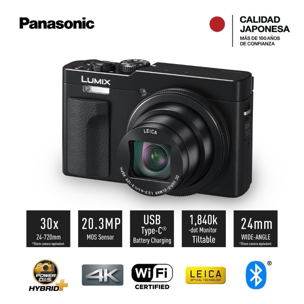 CÁMARA LUMIX DC‑ZS99 DIGITAL SUPERZOOM 30X 20.3 MP 4K CON LENTE 24‑720MM NEGRO - 2