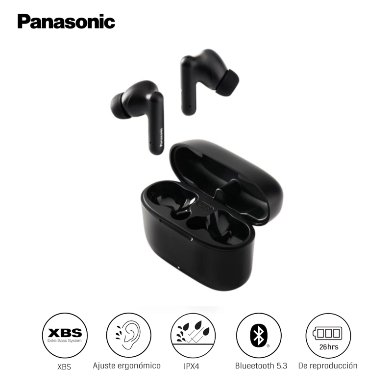 AUDÍFONOS TRUE WIRELESS PANASONIC RZ-B110W NEGRO 26 H DE REPRODUCCIÓN Y RESISTENCIA AL AGUA - 1