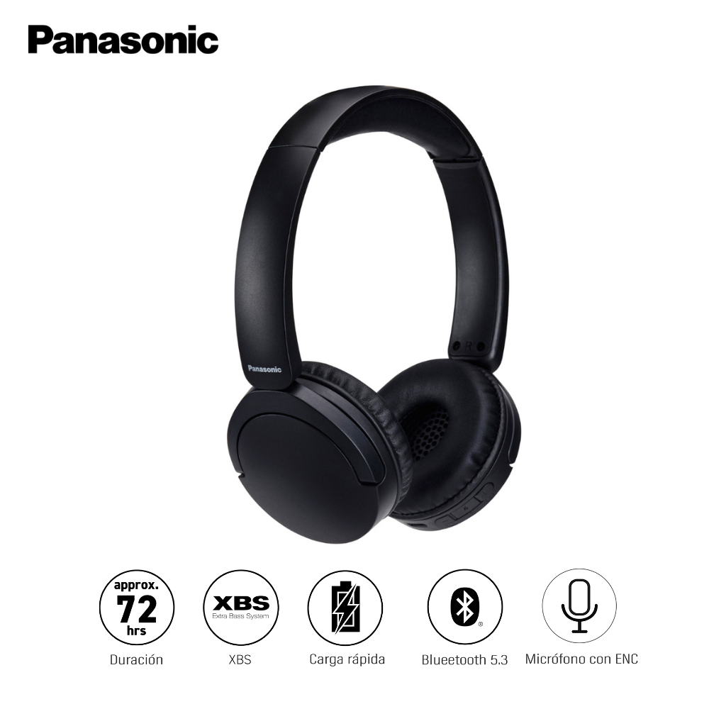 AUDÍFONOS BLUETOOTH PANASONIC RB-HF630B NEGRO 72 H DE BATERÍA - 1