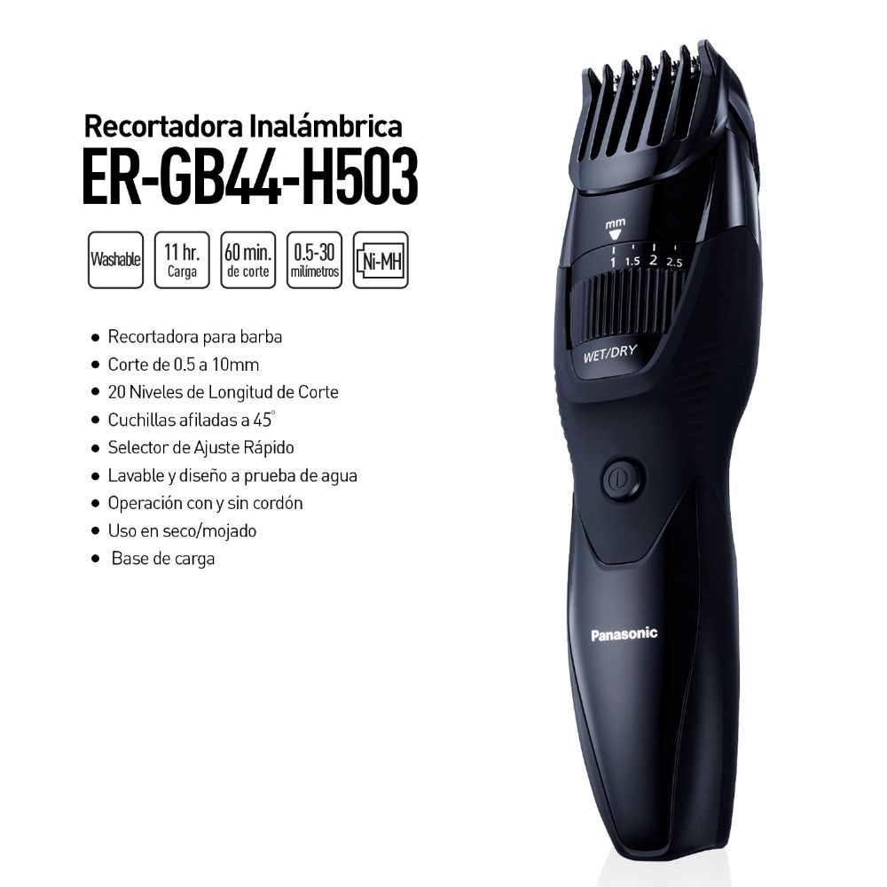 PANASONIC RECORTADORA DE BARBA CON 20 AJUSTES ER-GB44-H503 - 4