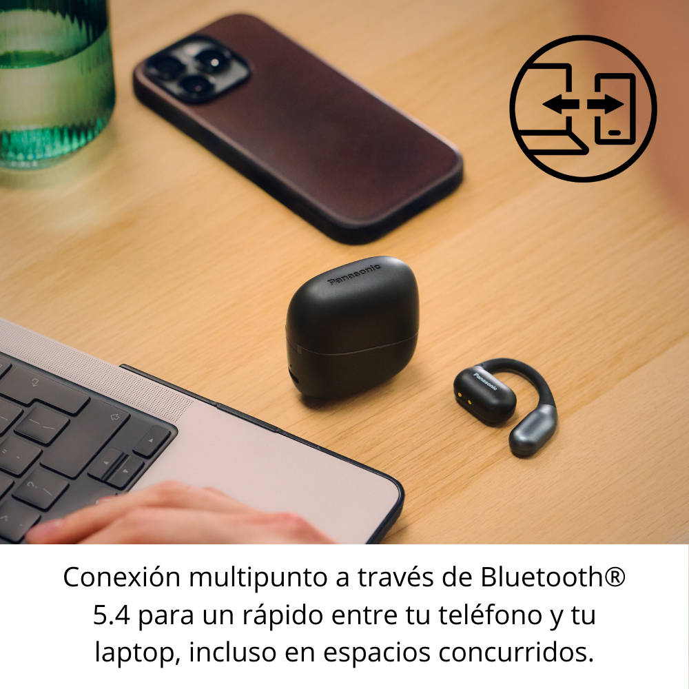 AUDÍFONOS INALÁMBRICOS TRUE WIRELESS PANASONIC RB-F10DE-K NEGRO OPEN EAR BLUETOOTH - 10
