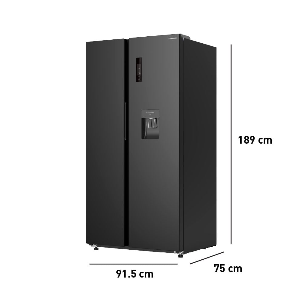 REFRIGERADORA PANASONIC SIDE BY SIDE 610L INVERTER ECONAVI CON DISPENSADOR DE AGUA BLACK INOX NR-BS95PV1XD - 2
