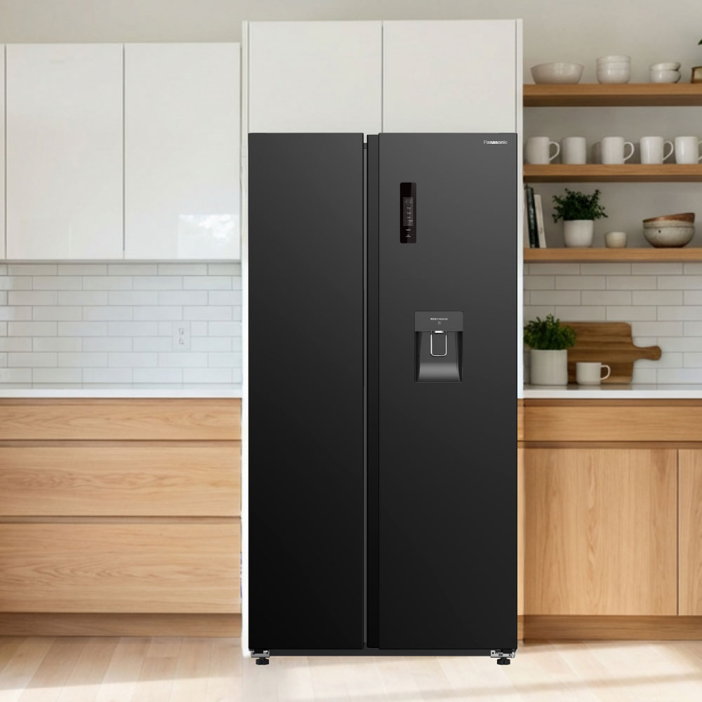 REFRIGERADORA PANASONIC SIDE BY SIDE 610L INVERTER ECONAVI CON DISPENSADOR DE AGUA BLACK INOX NR-BS95PV1XD - 5
