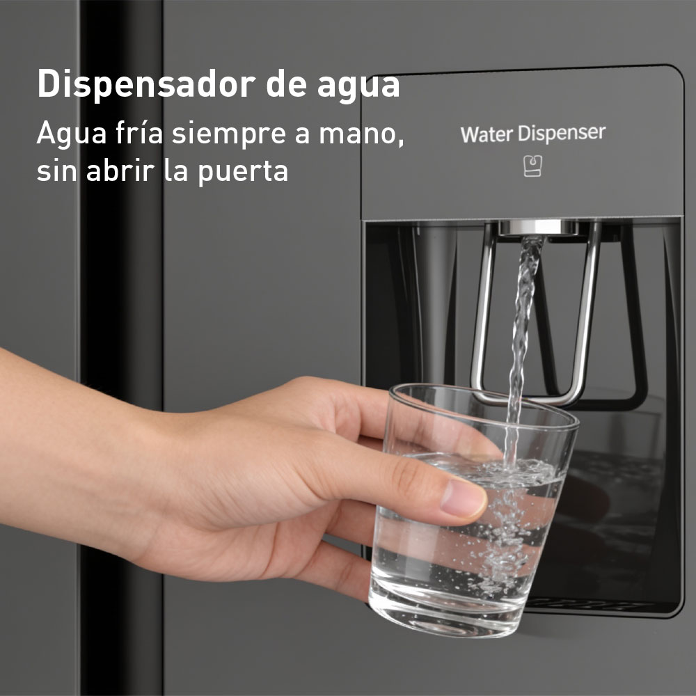 REFRIGERADORA PANASONIC SIDE BY SIDE 610L INVERTER ECONAVI CON DISPENSADOR DE AGUA BLACK INOX NR-BS95PV1XD - 8