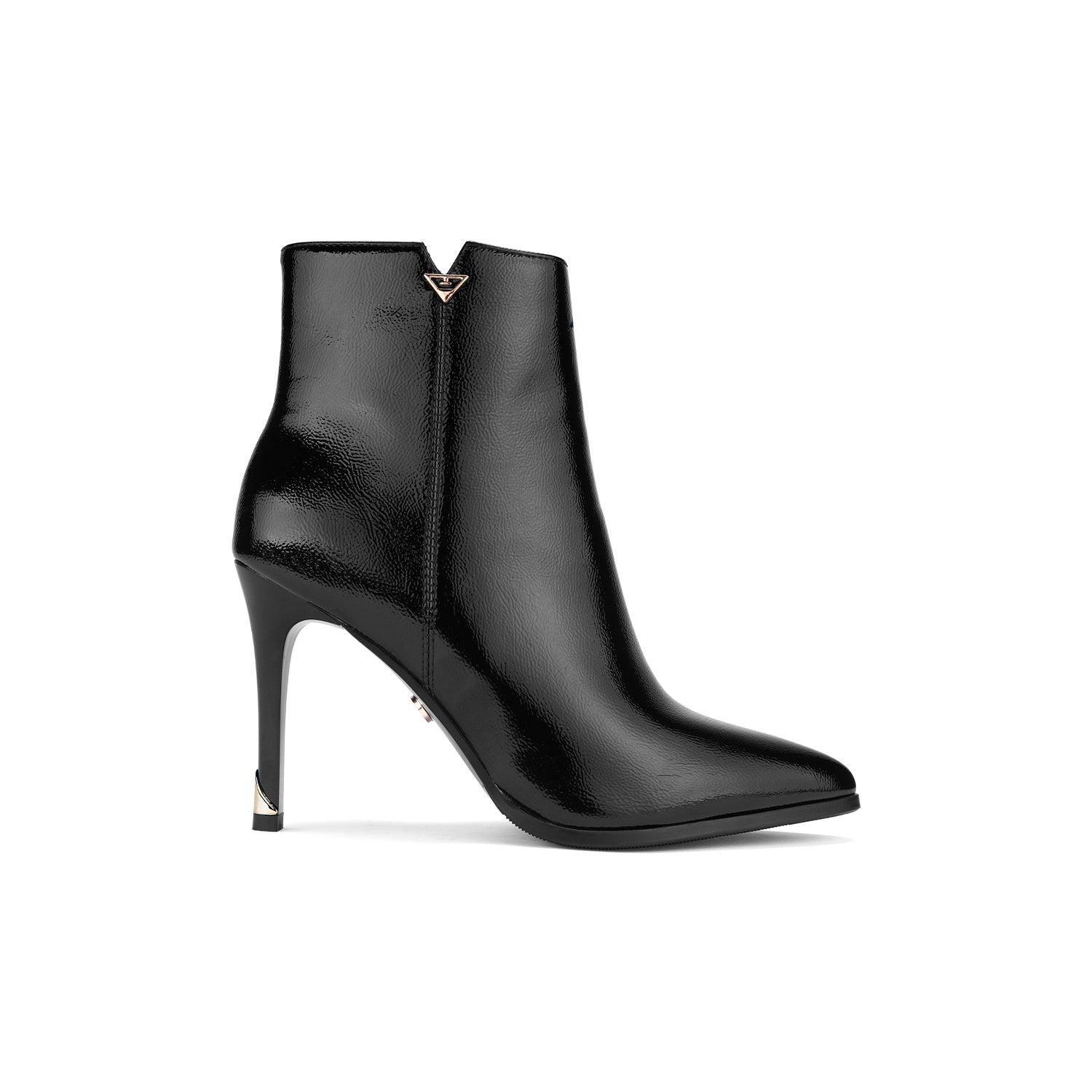 BOTIN VIA UNO BK211 NEGRO NAPA CHAROL TACO 9.5 CM - 2
