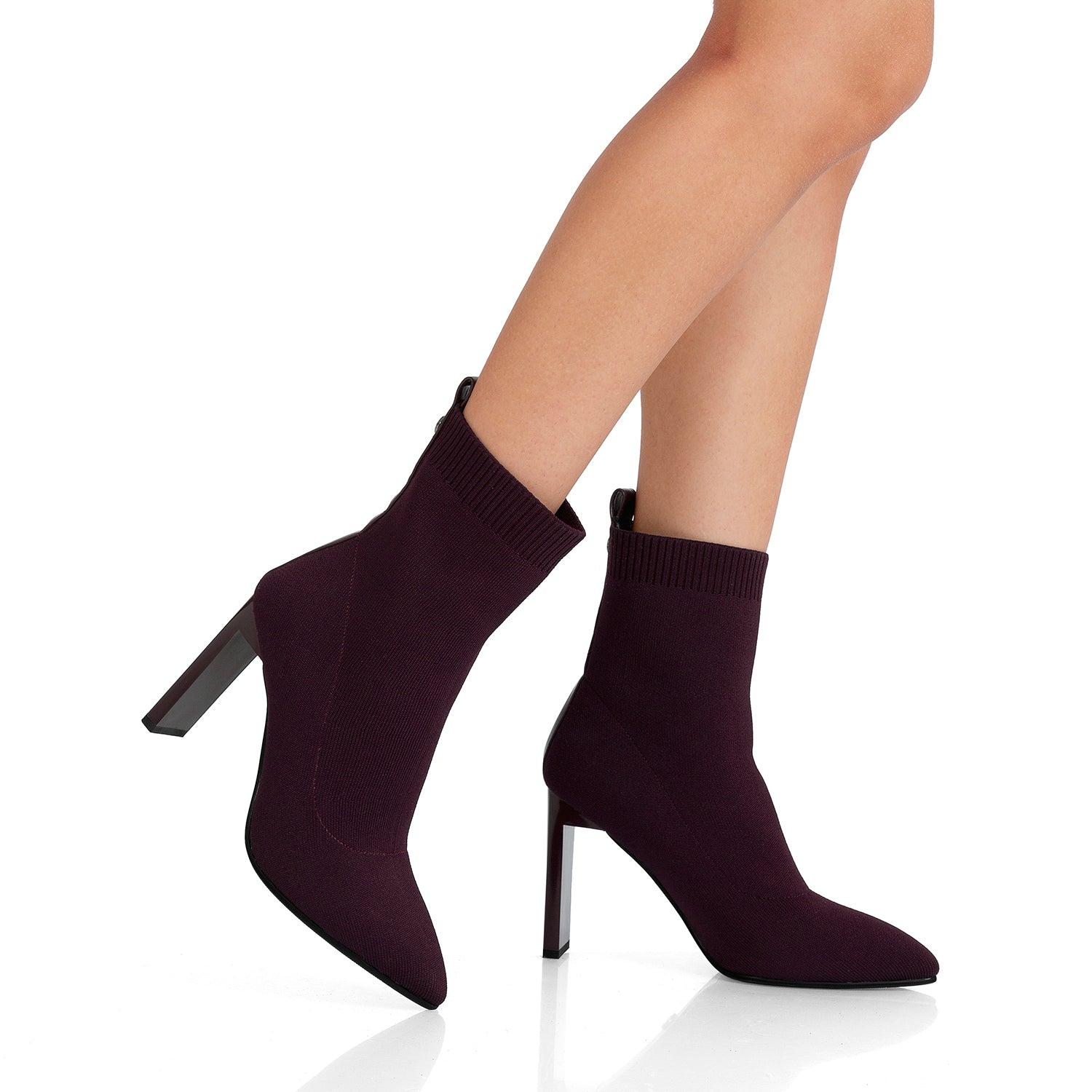 BOTIN VIA UNO DF2823 VINO TEXTIL TACO 9 - 4