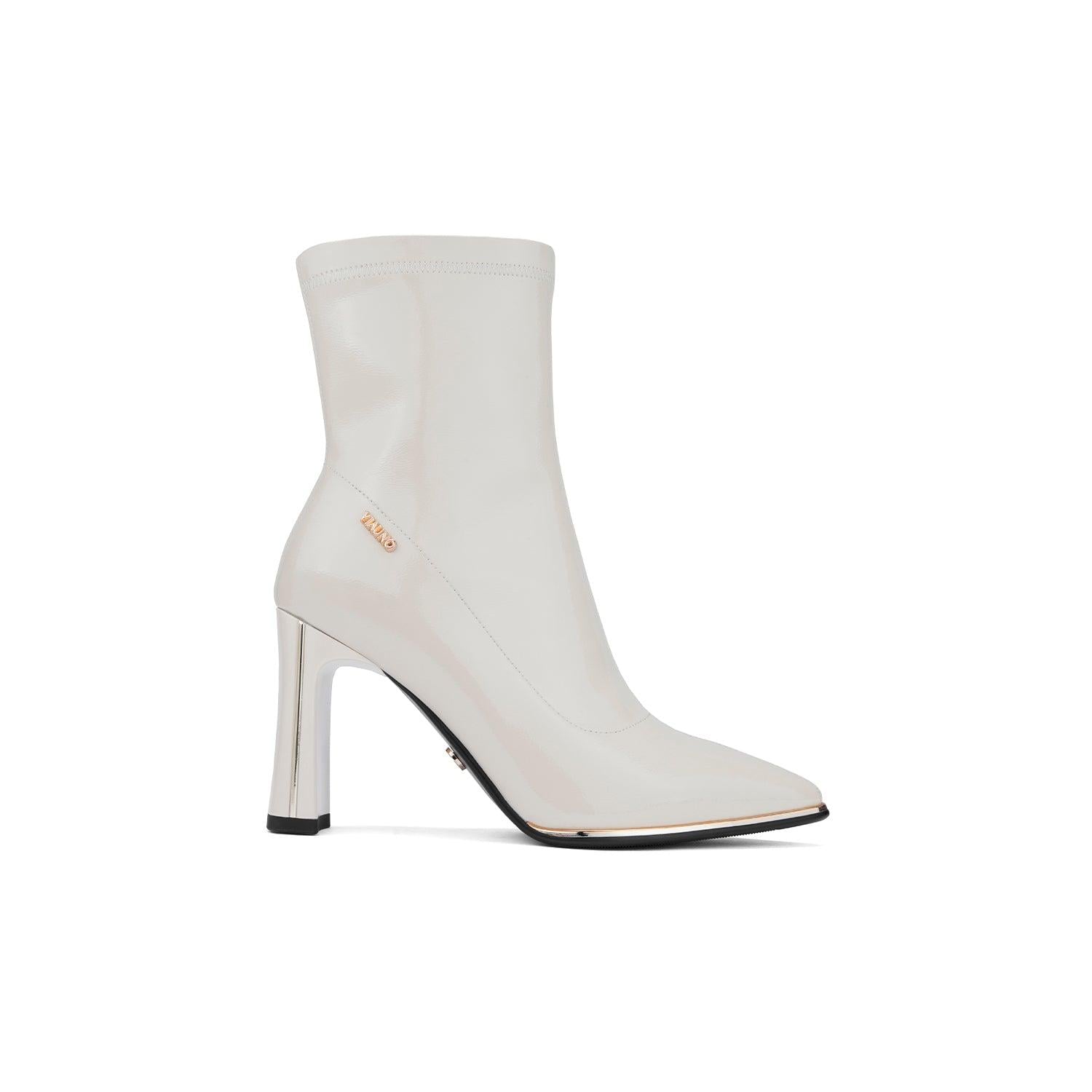 BOTIN VIA UNO DF2797 BLANCO OFF NAPA CHAROL TACO 9 CM - 2