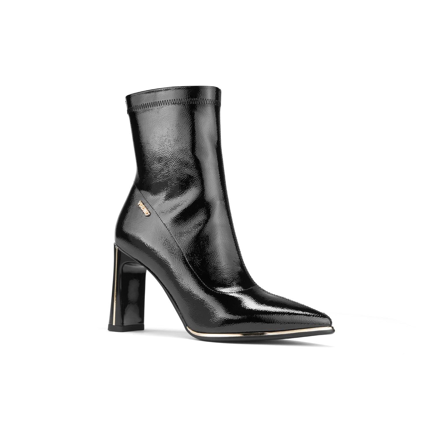 BOTIN VIA UNO DF2797 NEGRO NAPA CHAROL TACO 9 - 1