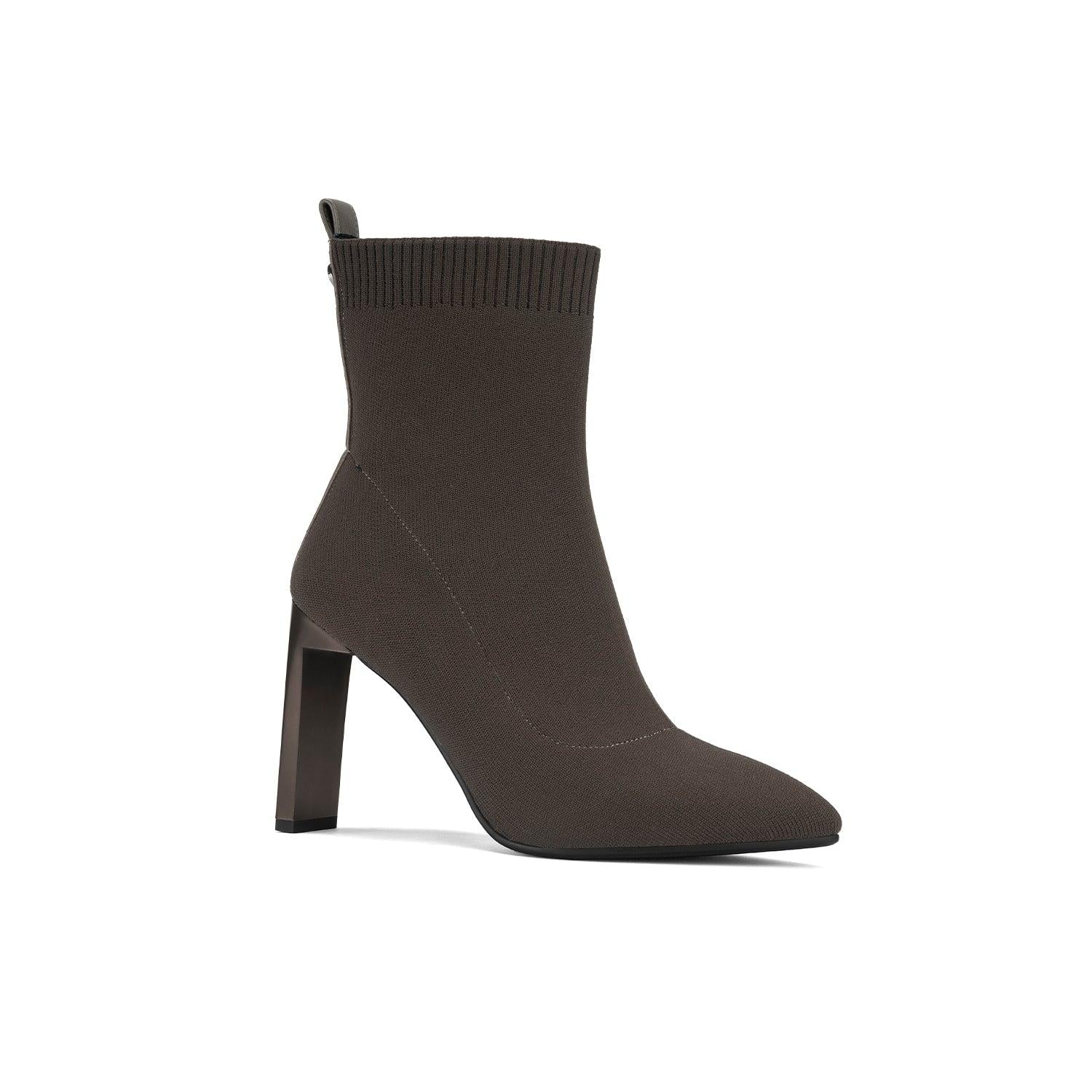 BOTIN VIA UNO DF2823 MARRÓN TEXTIL TACO 9 - 1