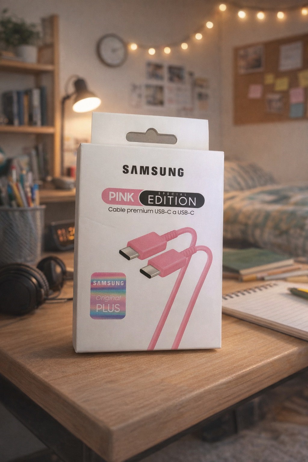 CABLE CARGA RAPIDA ROSADO PINK - 1