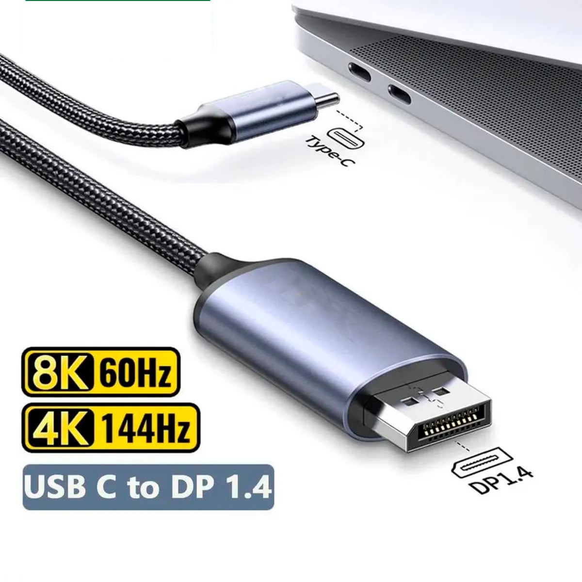 CABLE TIPO C DP 1.4 8K A USB-C THUNDERBOLT 3/4 - 1
