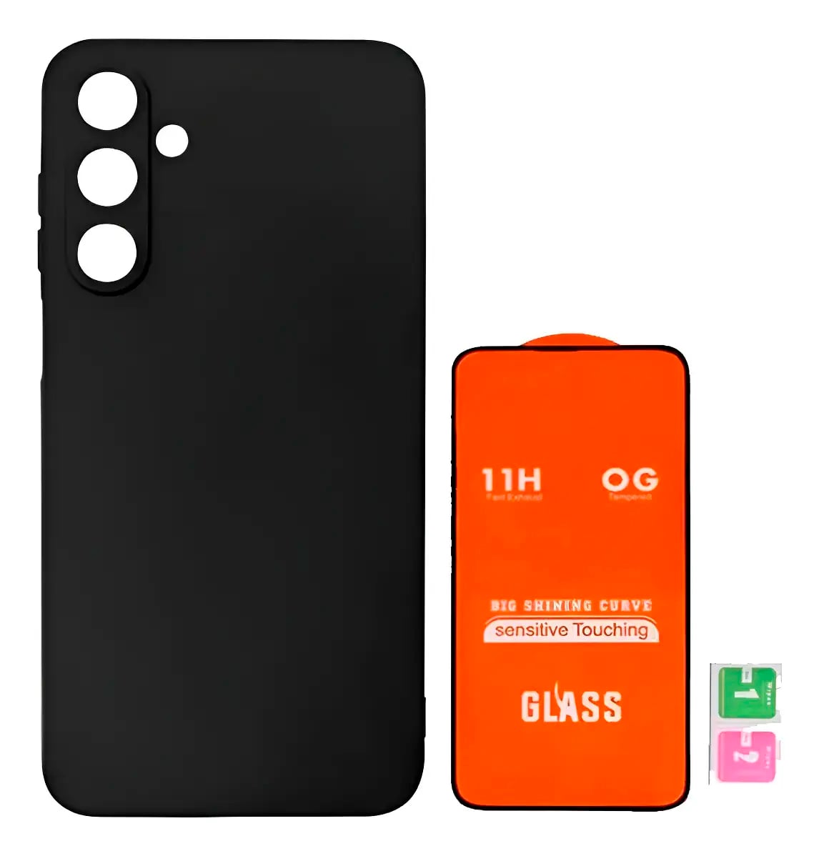 CASE FUNDA SAMSUNG A56 5G NEGRO CON MICA DE VIDRIO - 2