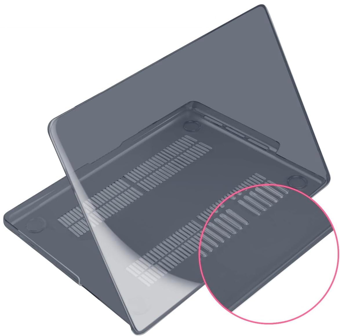 CASE PROTECTOR MACBOOK AIR 13.3 / NEGRO TRANSPARENTE - 1