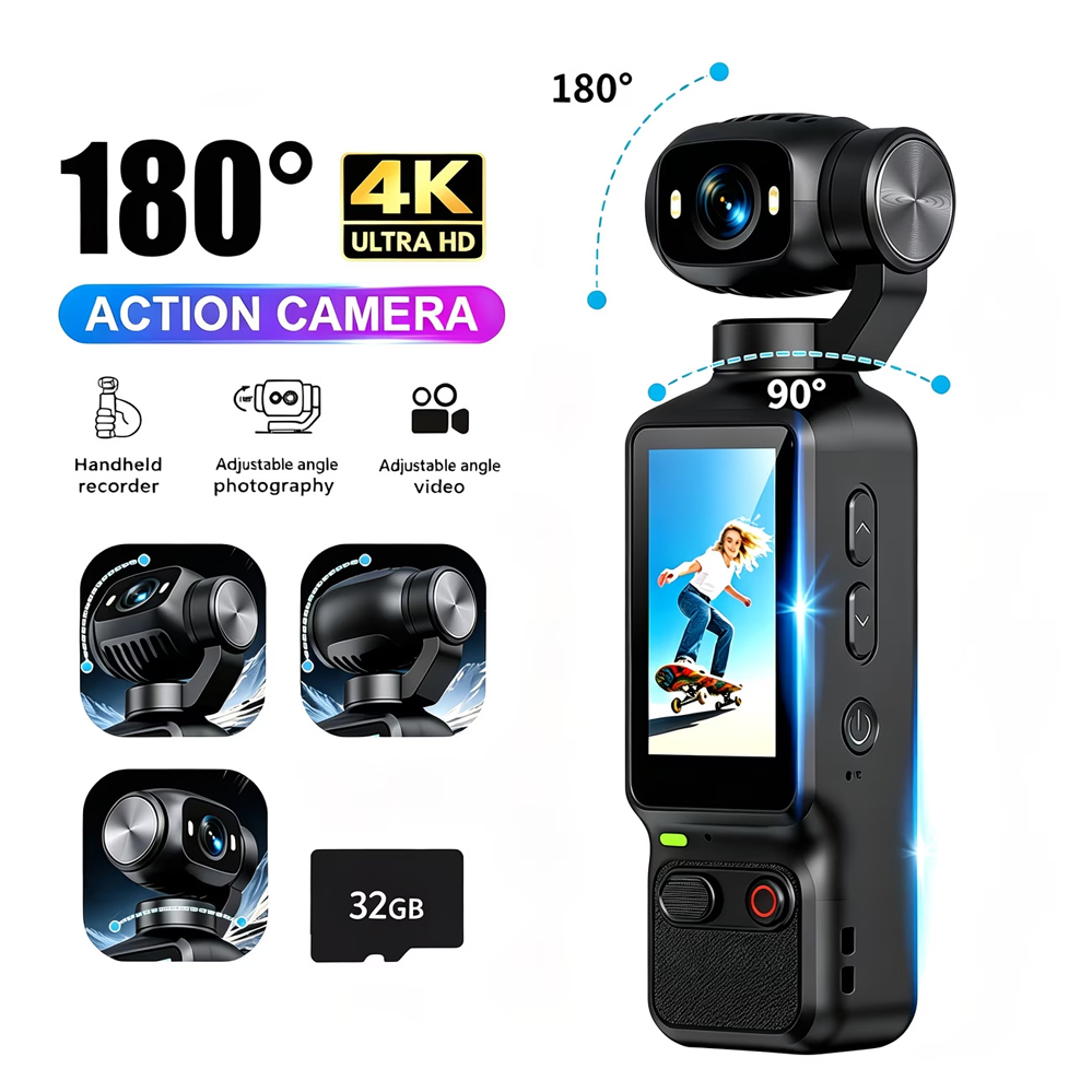 CAMARA DEPORTIVA 4K GRABADORA CON TRIPODE - 2