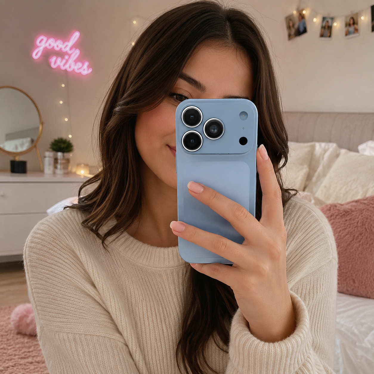PROTECTOR DE CAMARA IPHONE 18 PRO - CELESTE - 2