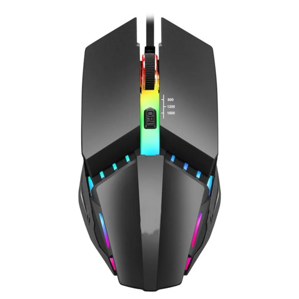 MOUSE GAMER RGB ERGONÓMICO CON DPI AJUSTABLE + DEDALES TÁCTILES DE REGALO - 1