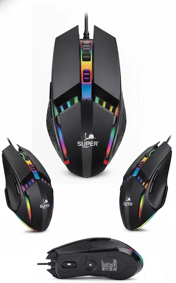 MOUSE GAMER RGB ERGONÓMICO CON DPI AJUSTABLE + DEDALES TÁCTILES DE REGALO - 2