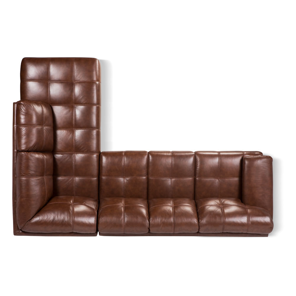 ROSEN SECCIONAL 6974 DERECHO CUERO CARAMELO - 4