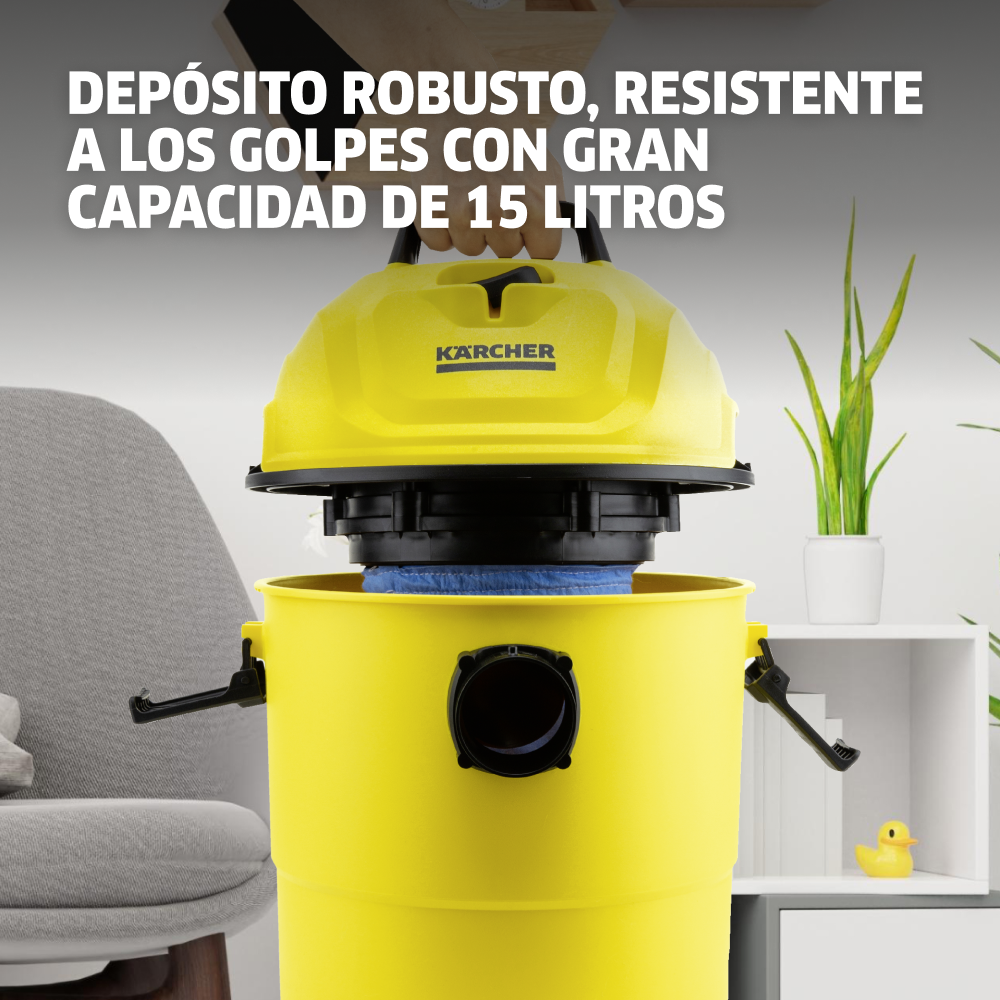 ASPIRADORA DE POLVO Y AGUA WD1 1200W 15L KARCHER - 6