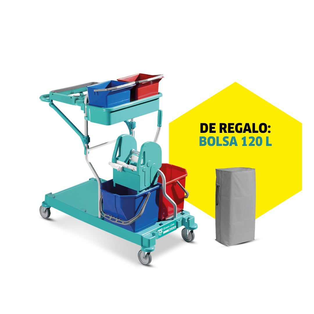 PACK CARRITO DE LIMPIEZA TROLLEY II CON BOLSA 120L - 1