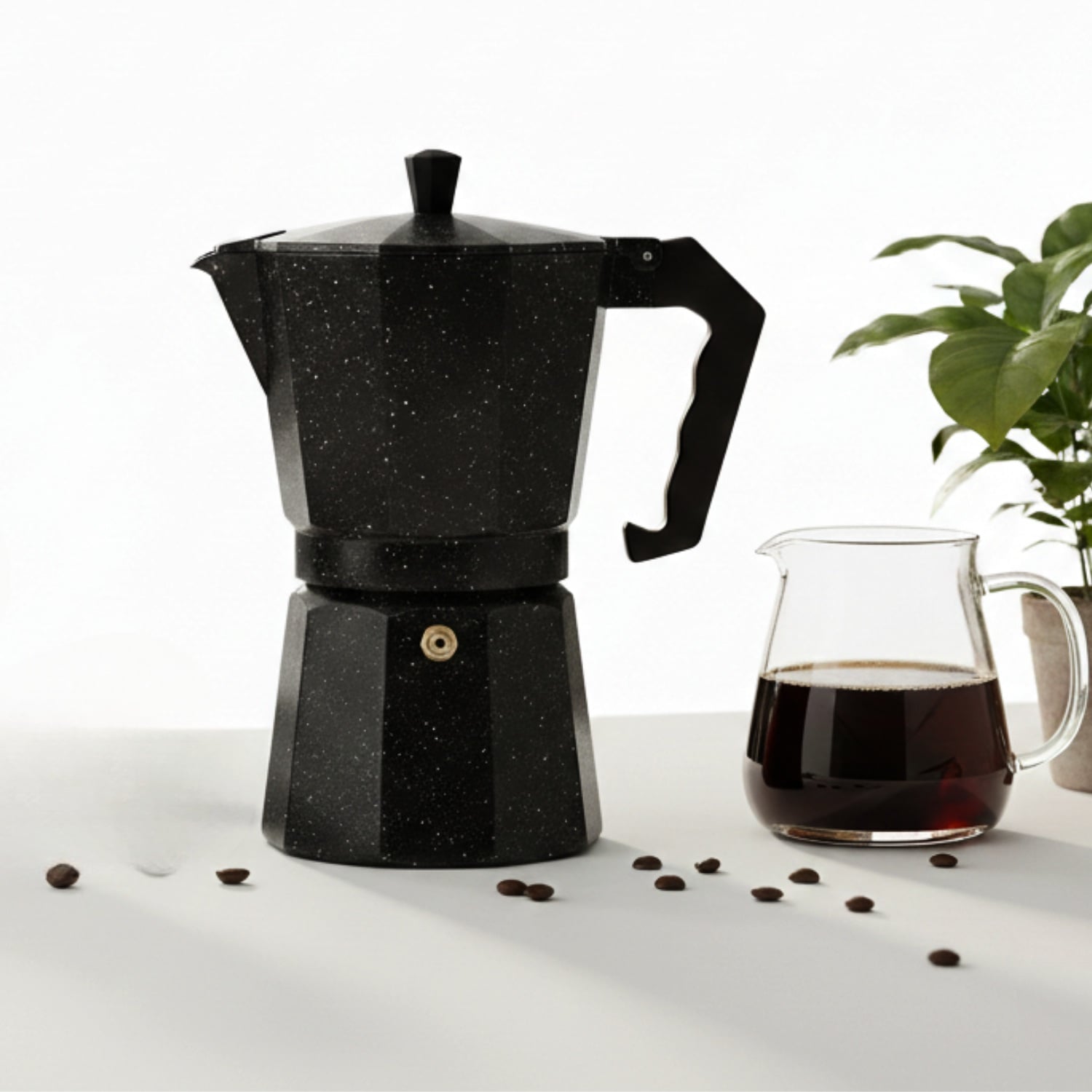 CAFETERA ITALIANA MOKA DE 9 TAZAS COLOR NEGRO DE 450 ML - 1