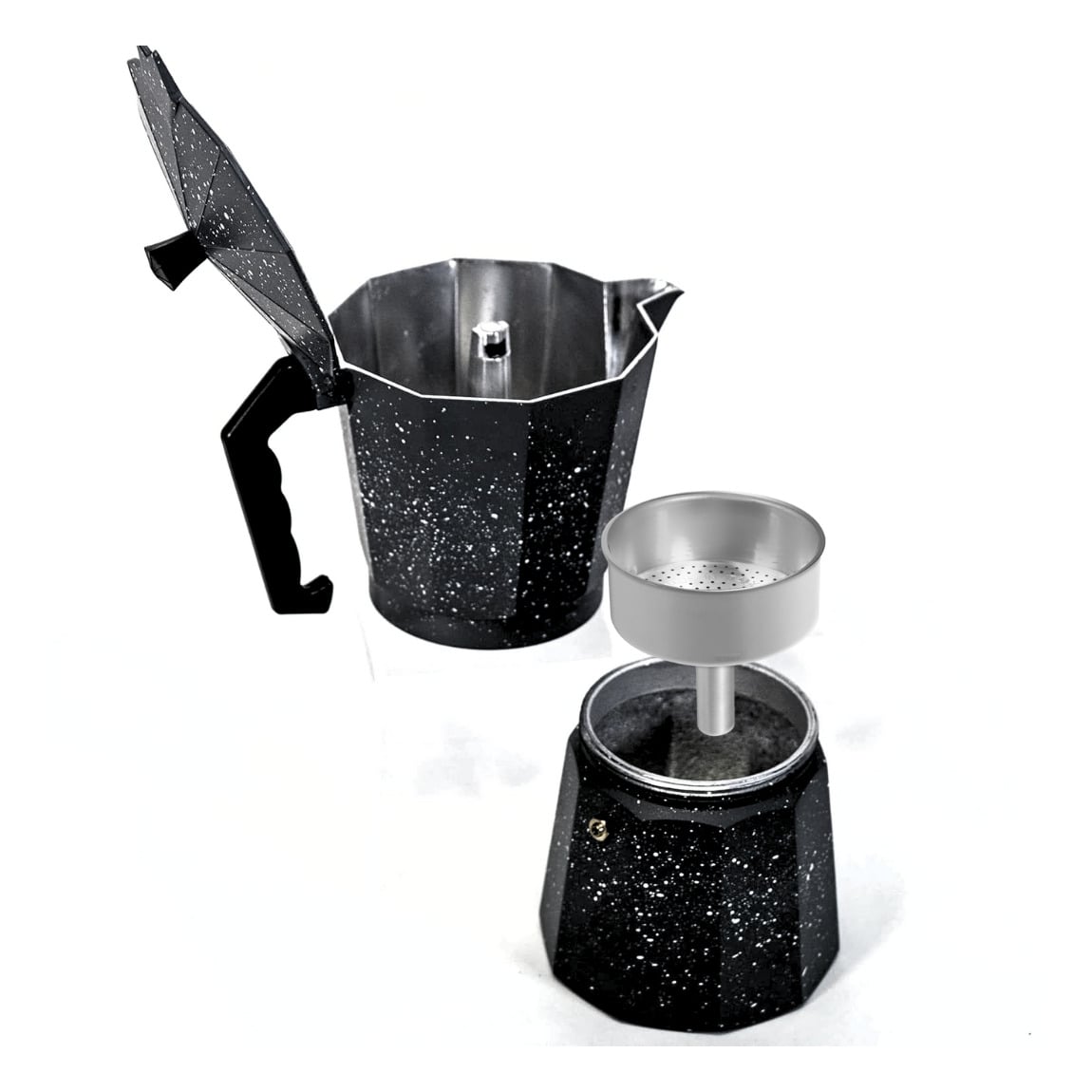 CAFETERA ITALIANA MOKA DE 9 TAZAS COLOR NEGRO DE 450 ML - 5