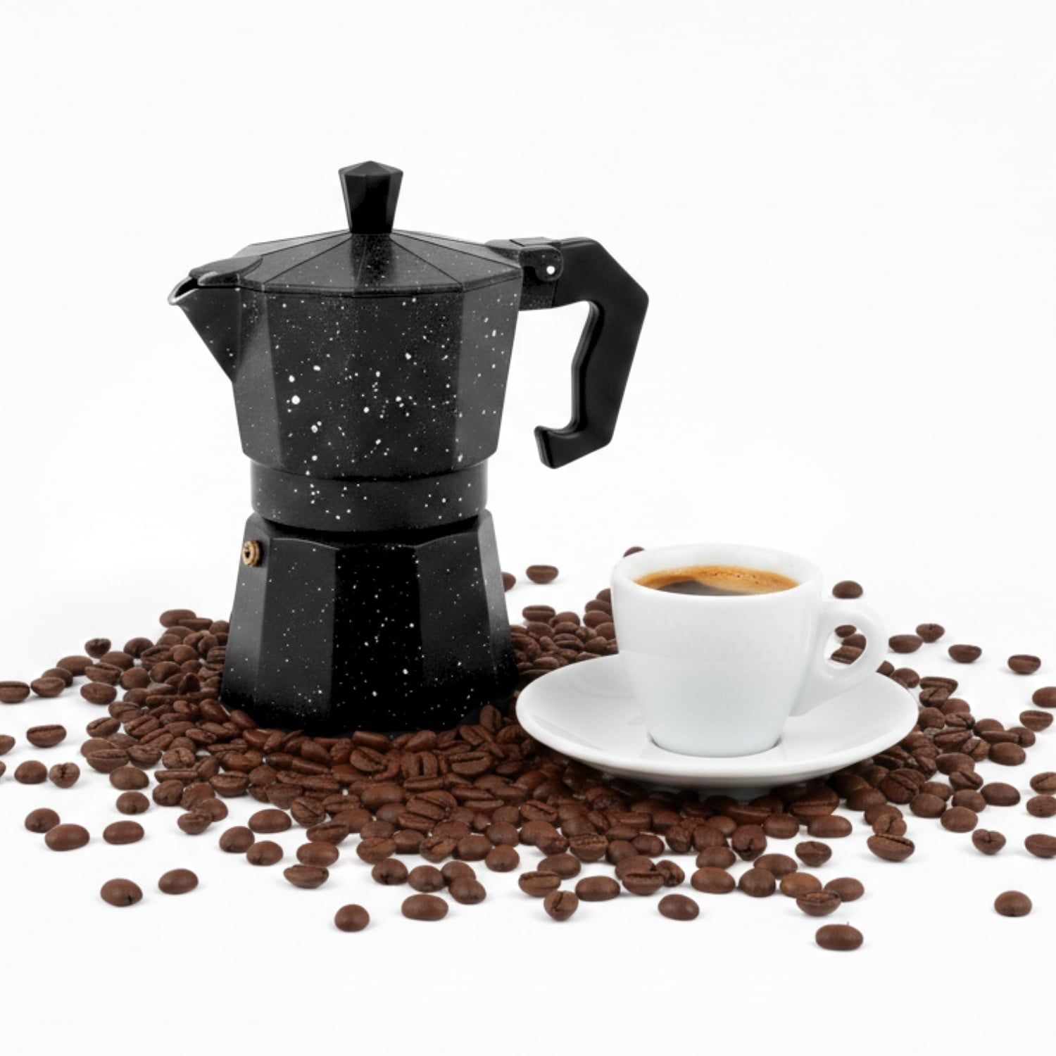CAFETERA MOKA ITALIANA ESPRESSO DE 3 TAZAS - 150ML COLOR NEGRO - 1