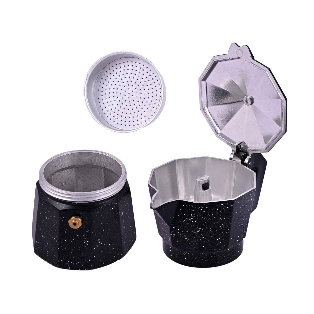 CAFETERA MOKA ITALIANA ESPRESSO DE 3 TAZAS - 150ML COLOR NEGRO - 3