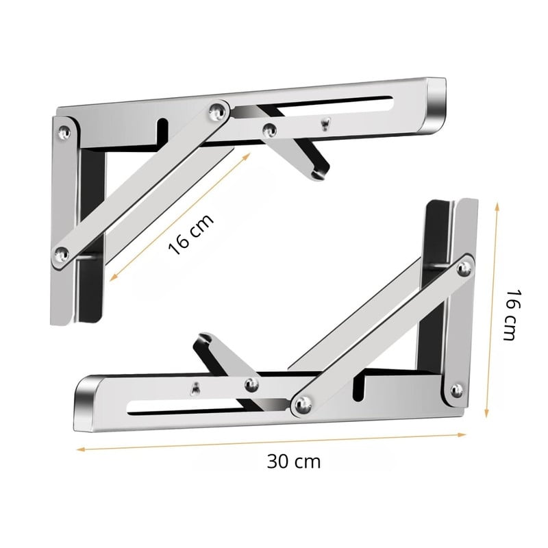 PACK 4 REPISA PENTHA SOPORTE ÁNGULO PLEGABLE PUSH 30CM METAL - 2