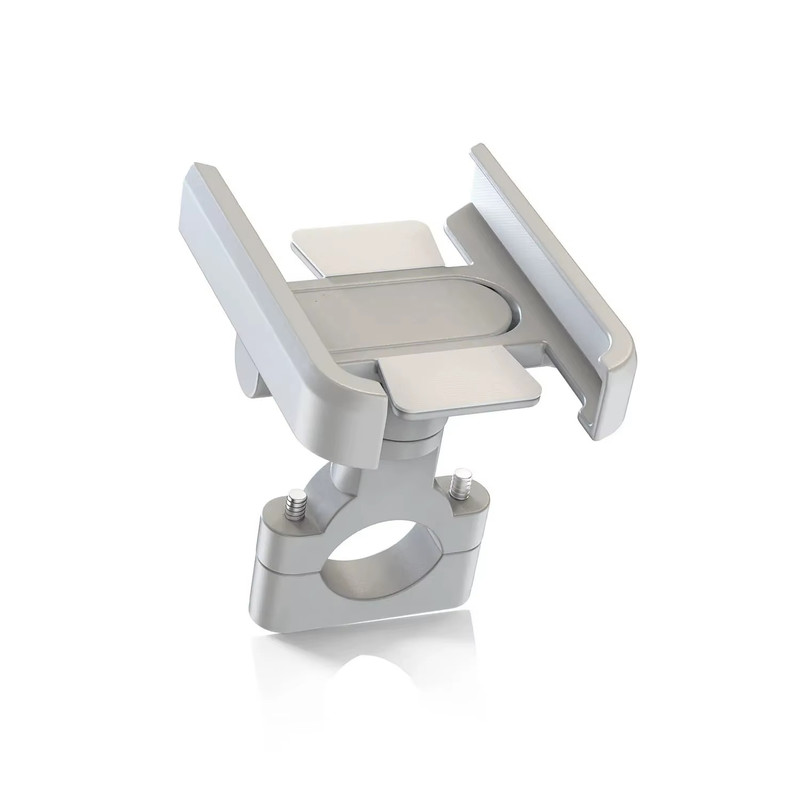 HOLDER SOPORTE PARA MOTO BICICLETA MANILLAR FUERTE DE ALUMINIO PLATEADO - 1
