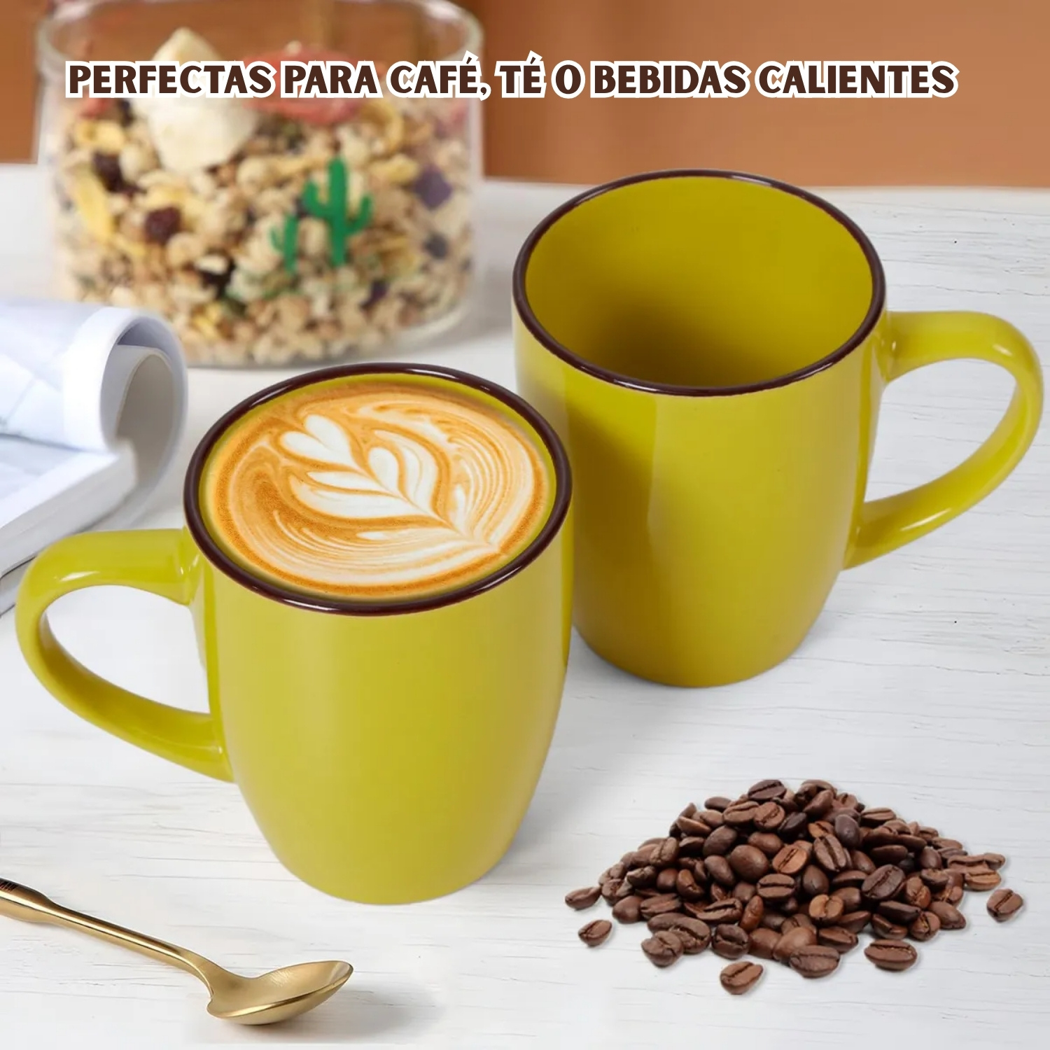 TAZAS DE PORCELANA ELEGANTE PACK X6 PARA CAFÉ, TÉ Y MÁS - 3