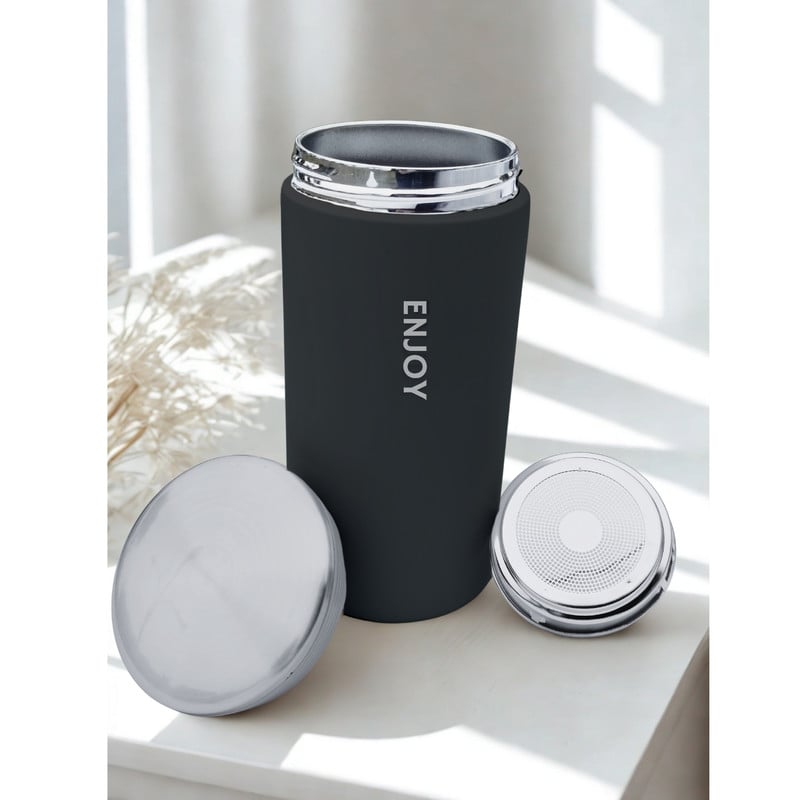 VASO TÉRMICO PARA CAFÉ TERMO DE ACERO INOXIDABLE 300ML NEGRO - 2