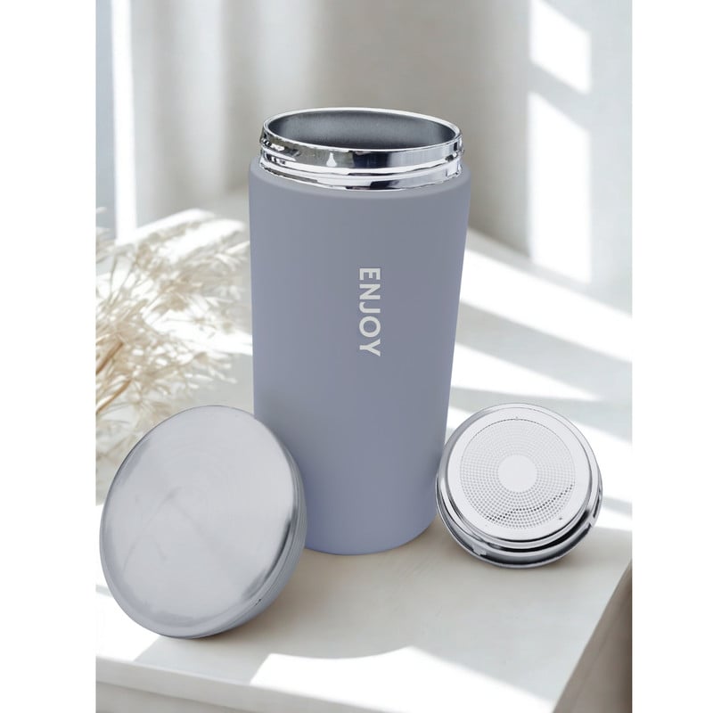 VASO TÉRMICO PARA CAFÉ TERMO DE ACERO INOXIDABLE 300ML GRIS - 2