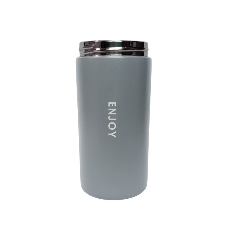 VASO TÉRMICO PARA CAFÉ TERMO DE ACERO INOXIDABLE 300ML GRIS - 4