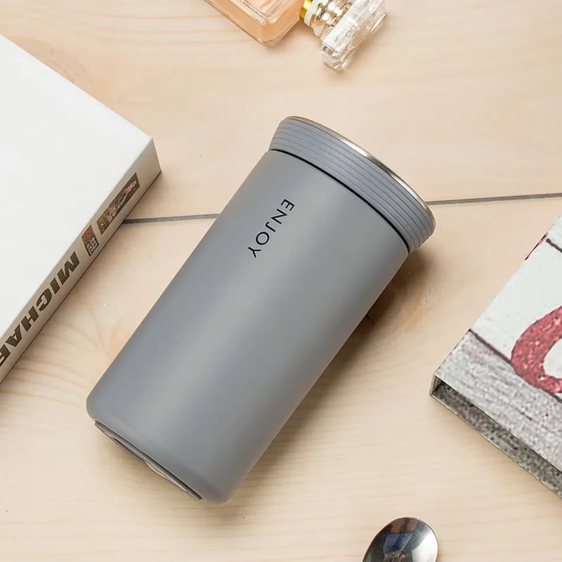 VASO TÉRMICO PARA CAFÉ TERMO DE ACERO INOXIDABLE 300ML GRIS - 5