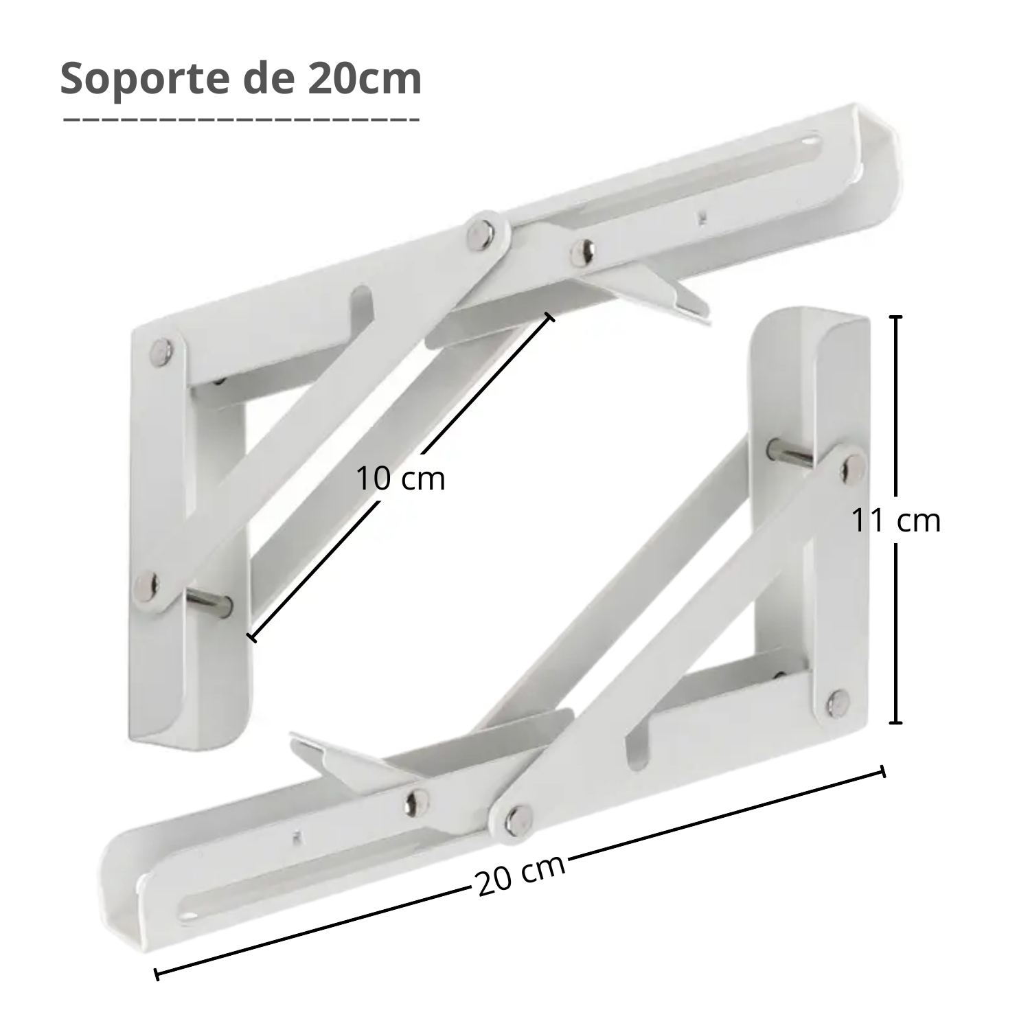 REPISA, SOPORTE, ÁNGULO PLEGABLE PUSH 20CM PACK X6 - 2