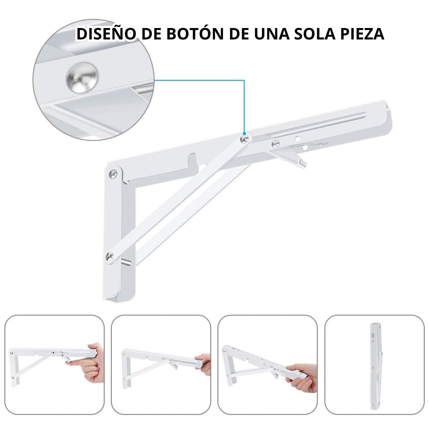 REPISA, SOPORTE, ÁNGULO PLEGABLE PUSH 20CM PACK X6 - 3