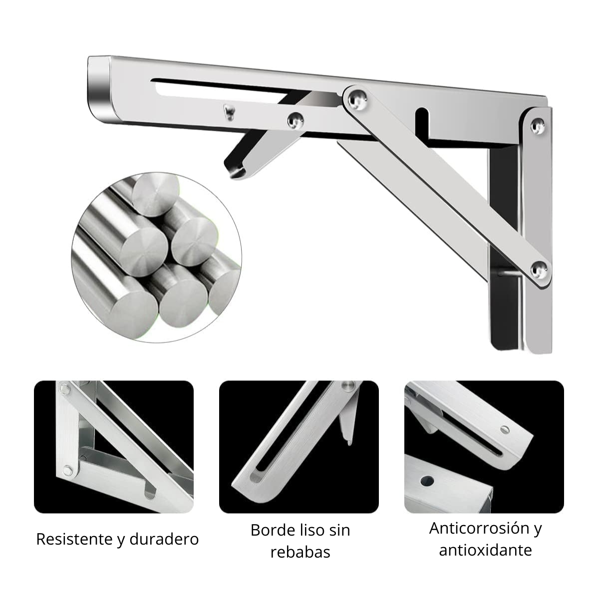REPISA, SOPORTE, ÁNGULO PLEGABLE PUSH 20CM PACK X6 - 4