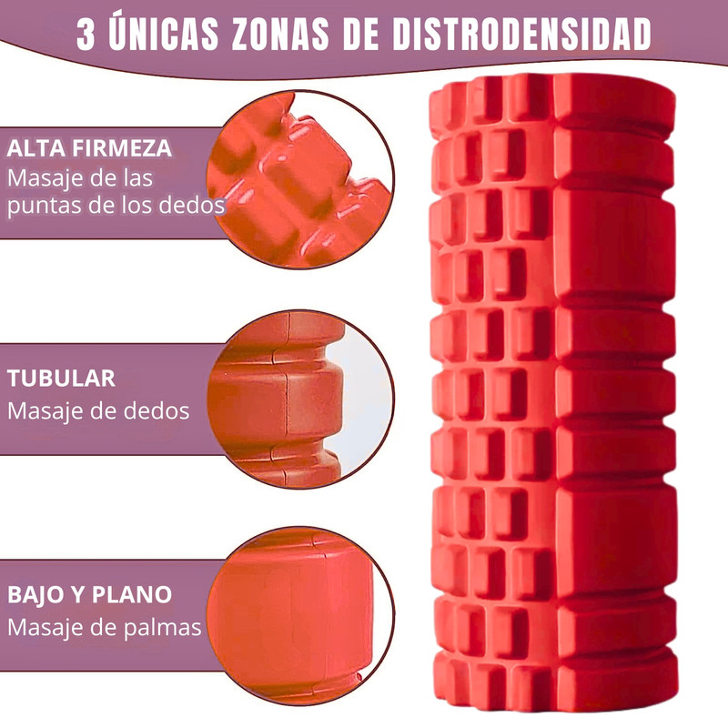 RODILLO DE YOGA FOAM ROLLER DE ESPUMA 33 X 14CM ROJO - 4